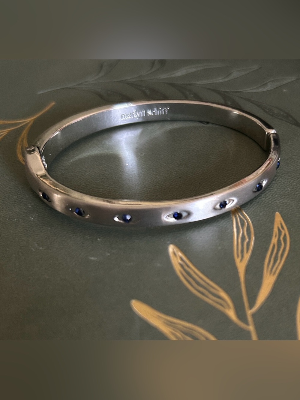 Marlyn Schiff Silver Studded Bangle Bracelet